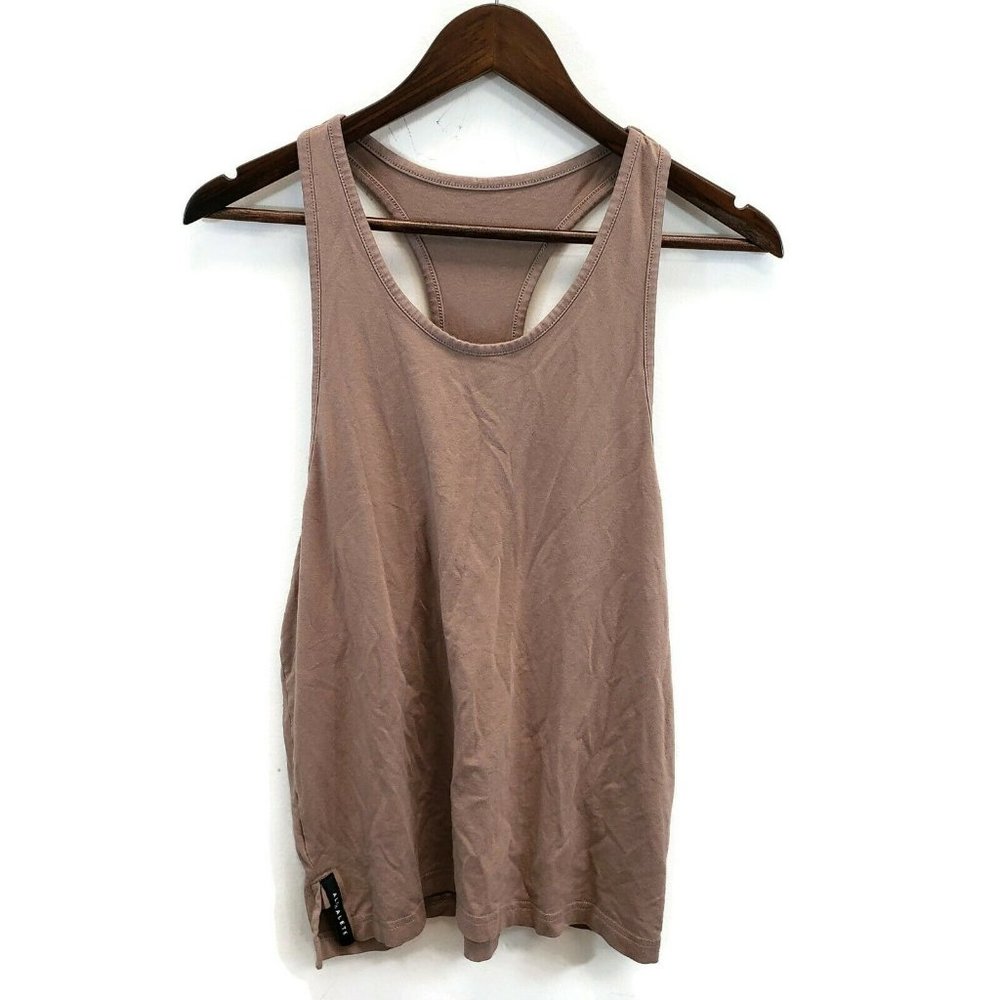 Alphalete Womens Beige Athletic Muscle Tank Size XXS Racerback Sleeveless Active